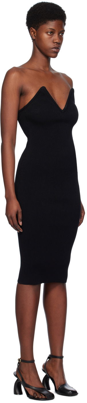 Pокля Coperni V-Neck Midi Dress Черно | COPML91852, 1