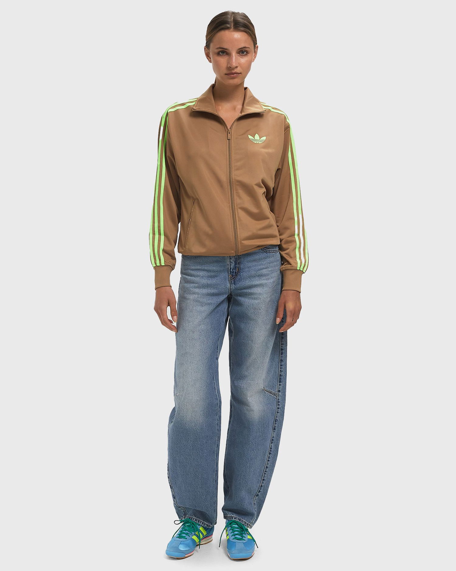 Комплект adidas Performance Adicolor Classic Firebird Loose Track Jacket Кафяво | JW1249, 1