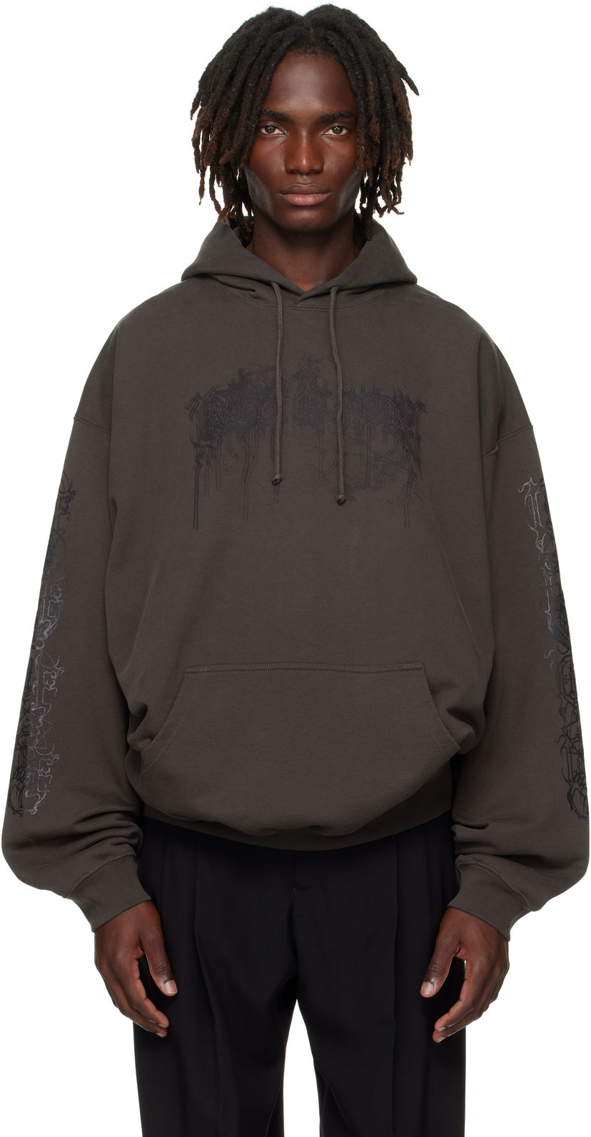 Суитчър VETEMENTS Vetements Cradle of Filth Dripping Logo Oversized Hoodie Сиво | UCF76HD450C