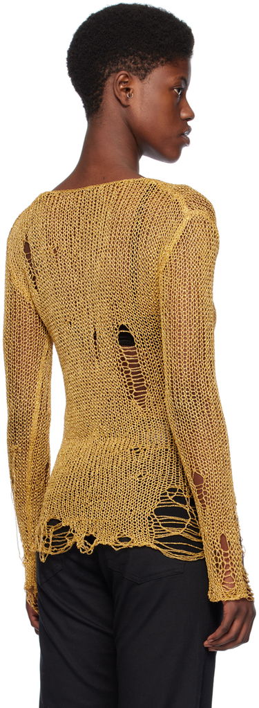 Пуловер R13 R13 Distressed Knitted Sweater Жълто | R13WY165-Y121B, 2
