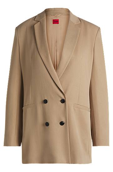 Яке BOSS Relaxed Fit Double-Breasted Blazer Бежово | 50540819, 0