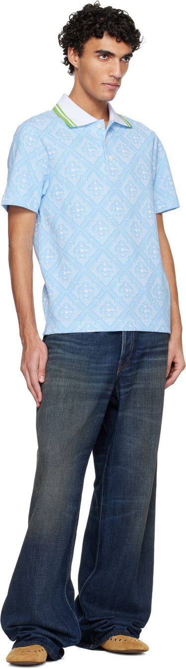 Поло тениска Casablanca Casablanca Jacquard Polo Синьо | M-SP26-JTP-466-01, 3