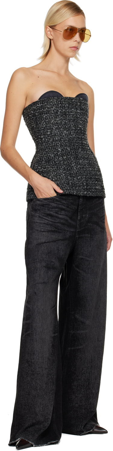 Дънки Diesel 1996 D-Sire Distressed Wide-Leg Jeans Черно | A21497 007DB, 3