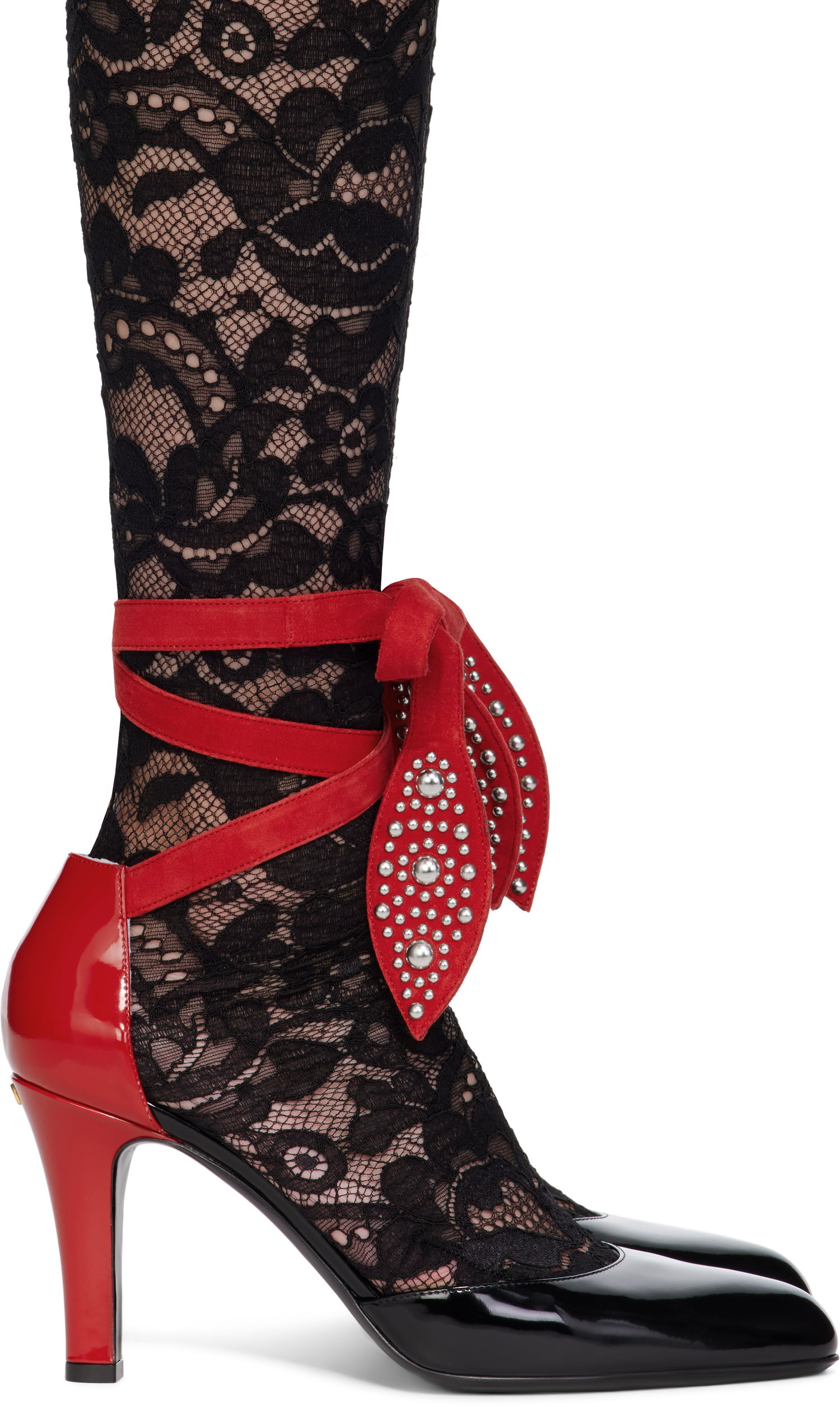 Кецове и обувки Valentino Valentino Garavani Foliefoliage Lace Heels Червено | 6W0S0LT5UTM, 0