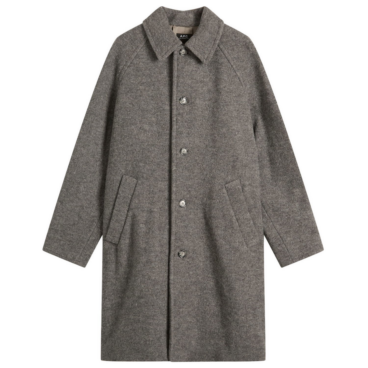 Палта A.P.C. A.P.C. Gaston Felted Wool Overcoat, Size Small Сиво | WVBEH-H01516-PLA, 1
