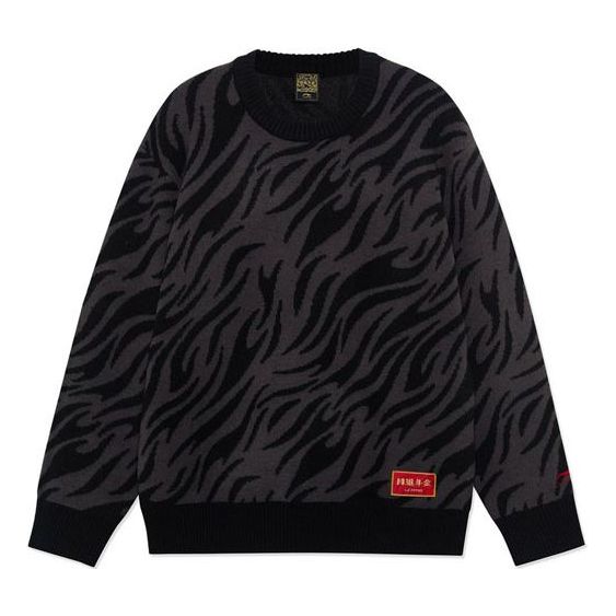 Пуловер Li-Ning Tiger Print Crew Neck Sweater Черно | AMBS031-2