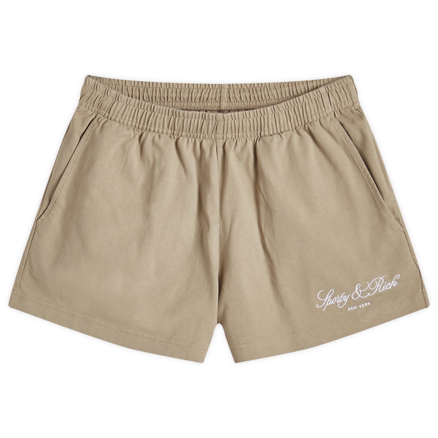 Къси панталони Sporty & Rich Disco Script Embroidered Short Бежово | SH037516232GY15-WHT, 0