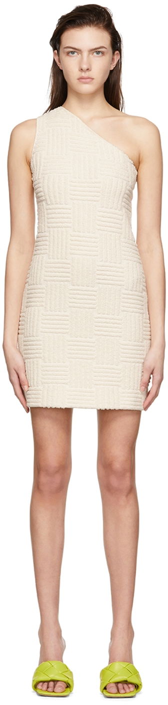 Pокля Bottega Veneta Toweling One-Shoulder Mini Dress Бяло | 686309 V1LW0, 0