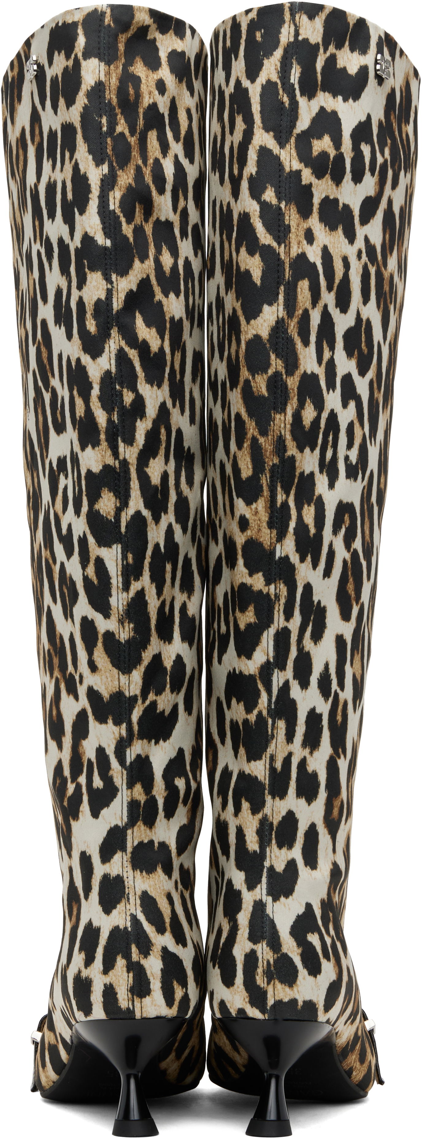 Аксесоари GANNI GANNI Slouchy Leopard-Print Kitten Heel Boots Многоцветен | S2877, 1
