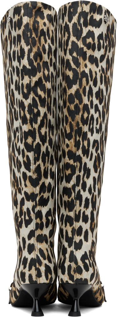 Аксесоари GANNI GANNI Slouchy Leopard-Print Kitten Heel Boots Многоцветен | S2877, 1