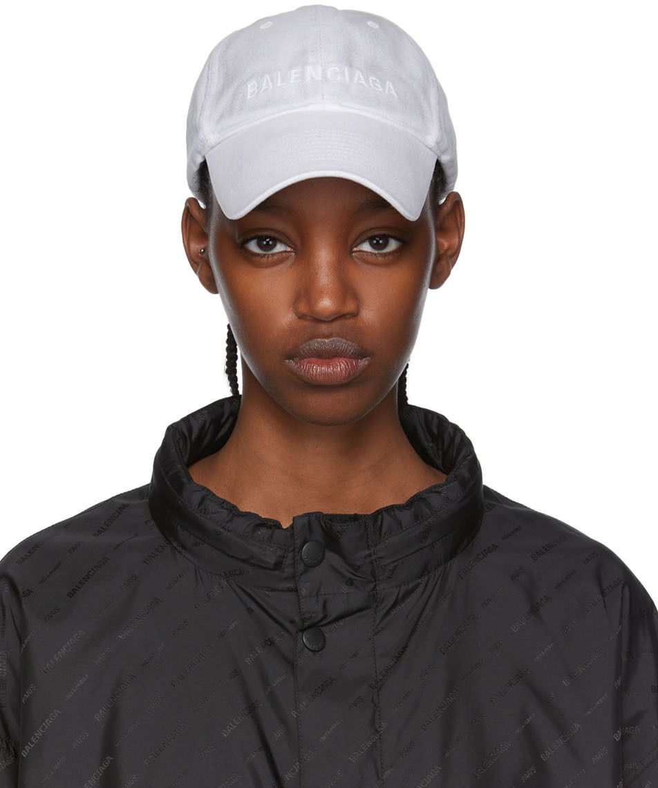 Шапка с козирка Balenciaga Off-White Logo Бяло | 673319 415B3, 0