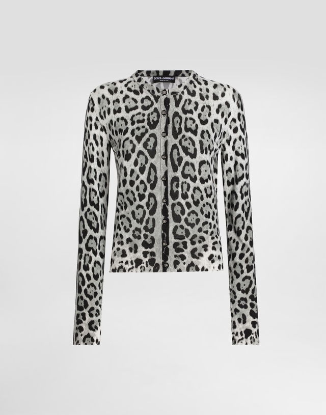 Dolce & Gabbana Leopard-Print Silk Cardigan