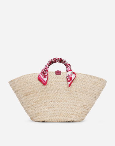 Голяма пазарска чанта Dolce & Gabbana Medium Kendra Straw Shopper Tote Bag Бежово | BB7241AN407HE3OB, 3