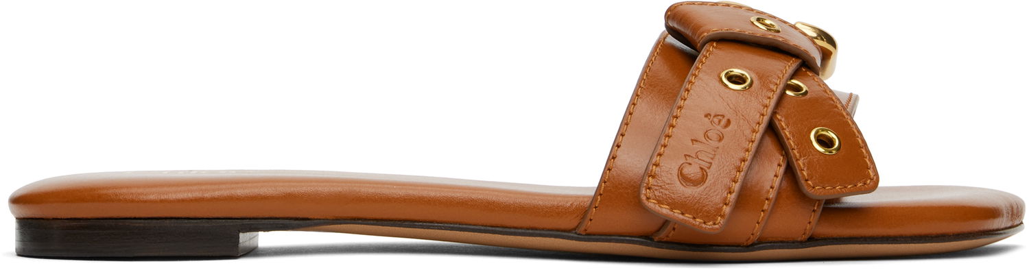 Аксесоари CHLOÉ Chloé Mae Leather Sandals Кафяво | CHC25S08NQJ, 0