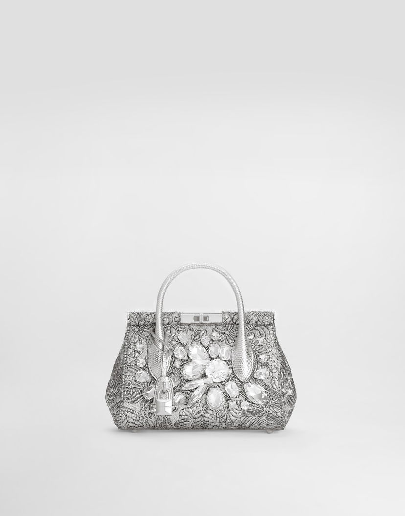 Дамска чанта Dolce & Gabbana Marlene Day Mini Handbag with Embroidery and Crystals Металик | BB7744AR8458D708
