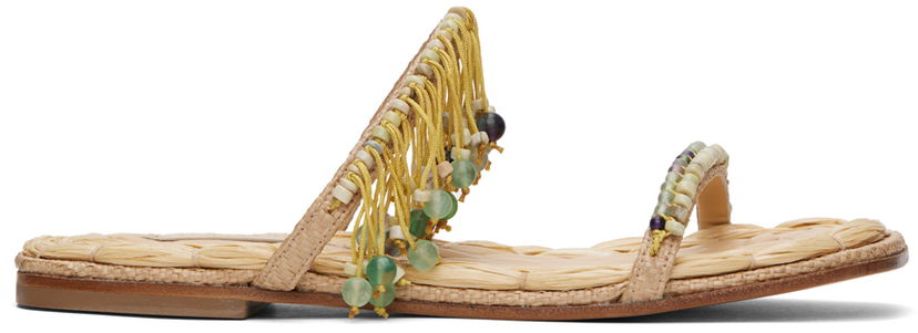 Аксесоари Dries Van Noten Dries Van Noten Embellished Raffia Sandals Бежово | WS241-1104-803