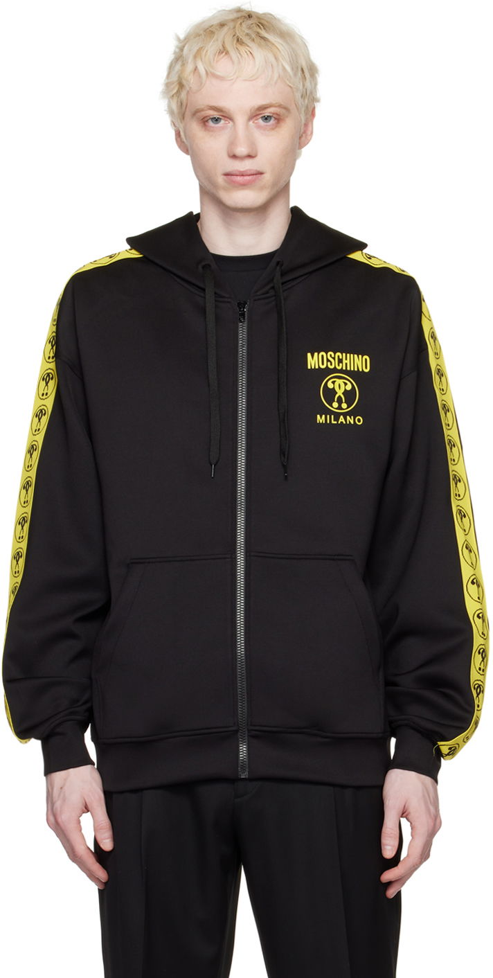 Суитчър Moschino Double Question Mark Logo Zip Hoodie Черно | 1724 2029, 0