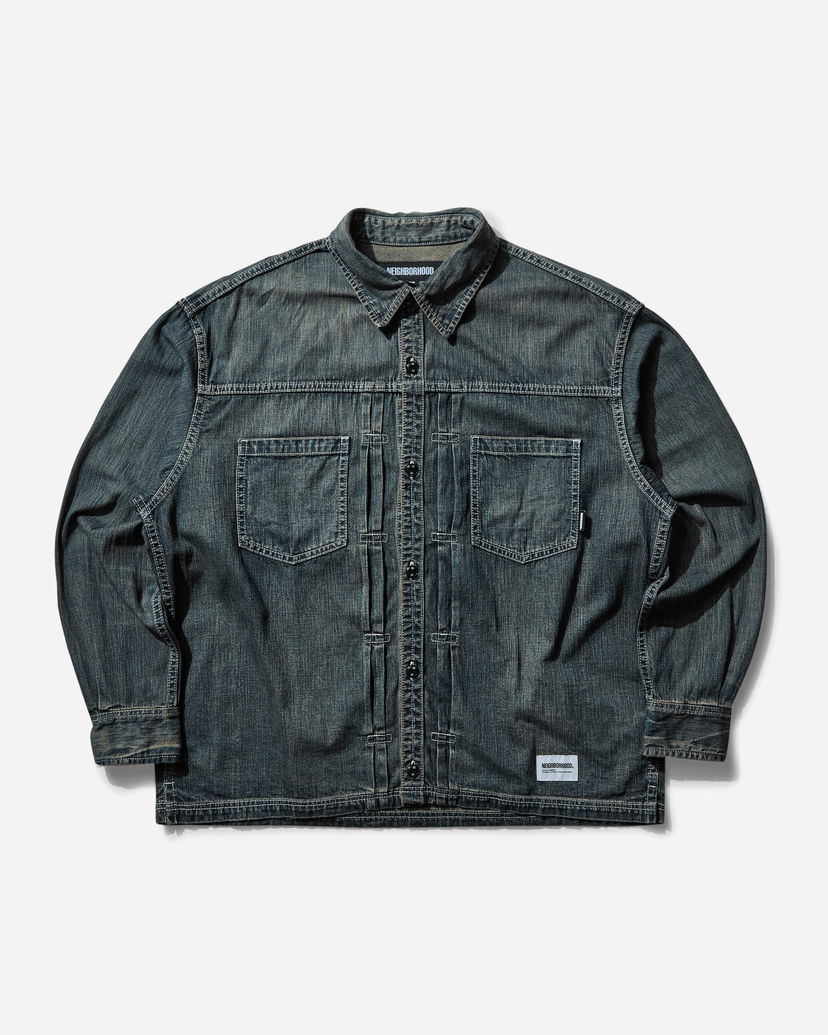 Риза Neighborhood Washed Denim Shirt Синьо | 242SPNH-SHM06 IN