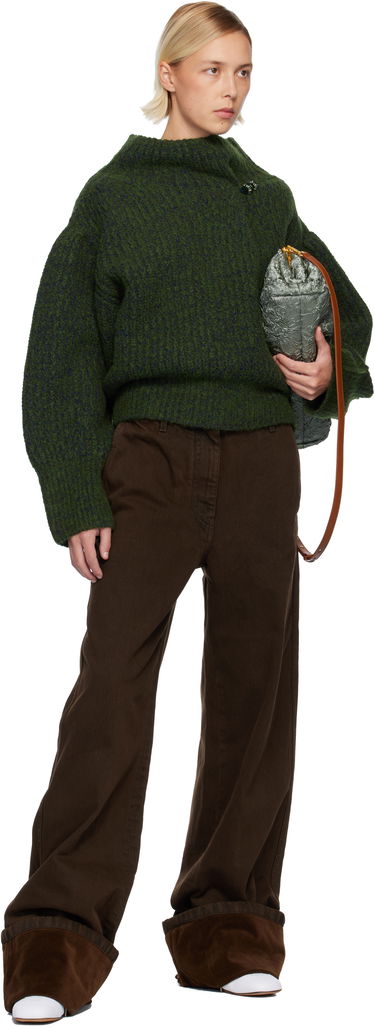 Пуловер Dries Van Noten Dries Van Noten Wool Knit Draped Turtleneck Зелено | 252-011229-2725, 3