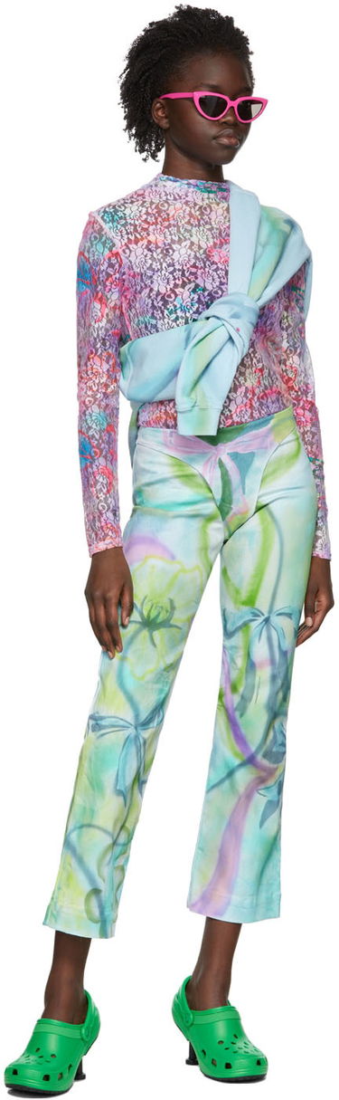 Панталони Collina Strada Collina Strada Printed Cotton Cropped Trousers Многоцветен | XX6397 RECYCLED COTTON, 3