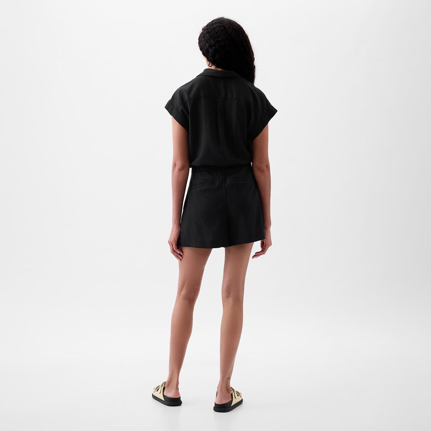 Къси панталони GAP 4 Inch Linen Short Черно | 416638-03, 1