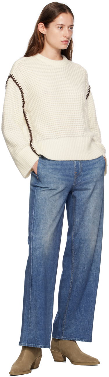 Пуловер rag & bone Rag & Bone Women's Katie Crocheted Sweater Бяло | WAS24F049SA49, 3