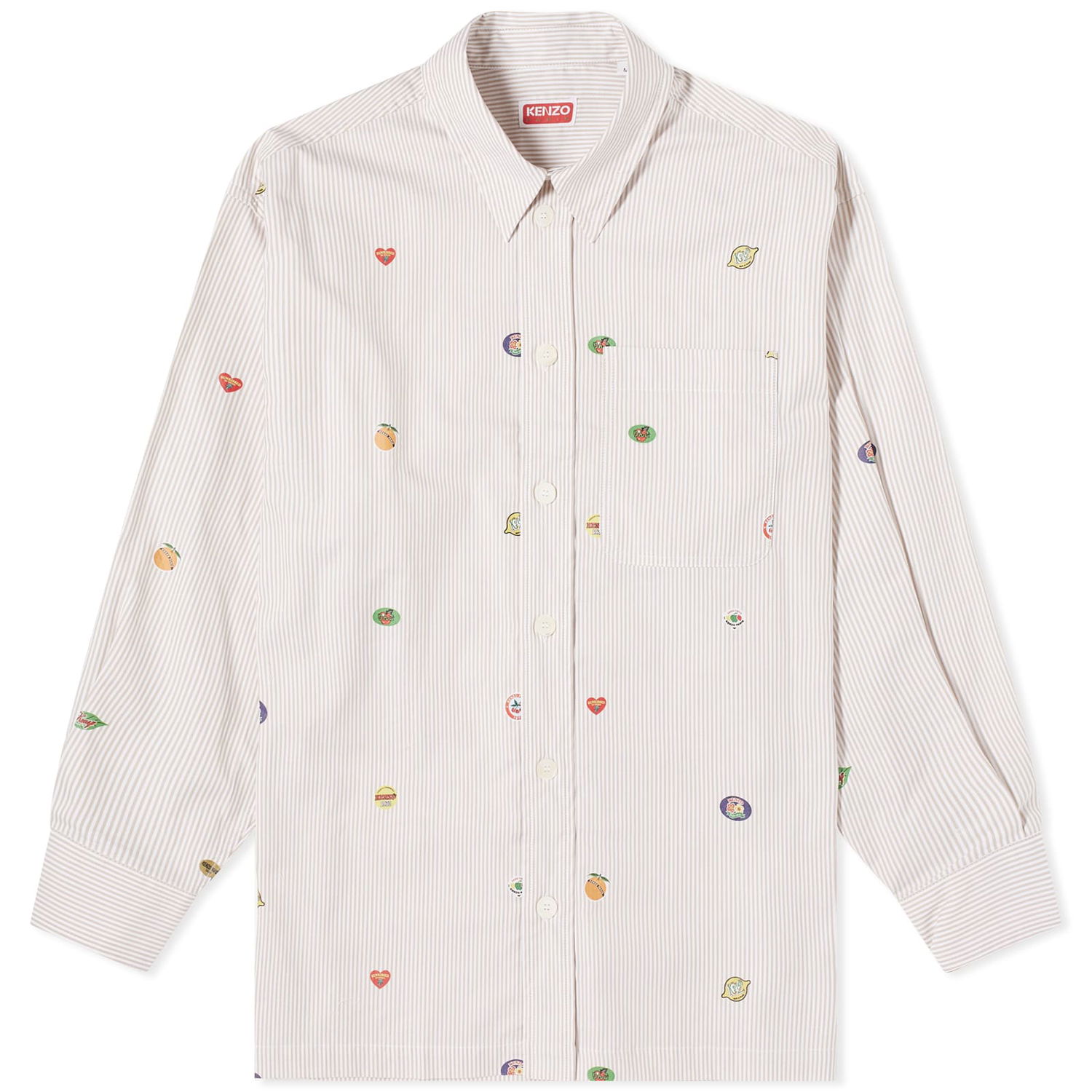 Риза KENZO Fruit Stickers Shirt Бежово | FE55CH5079A1-12, 0