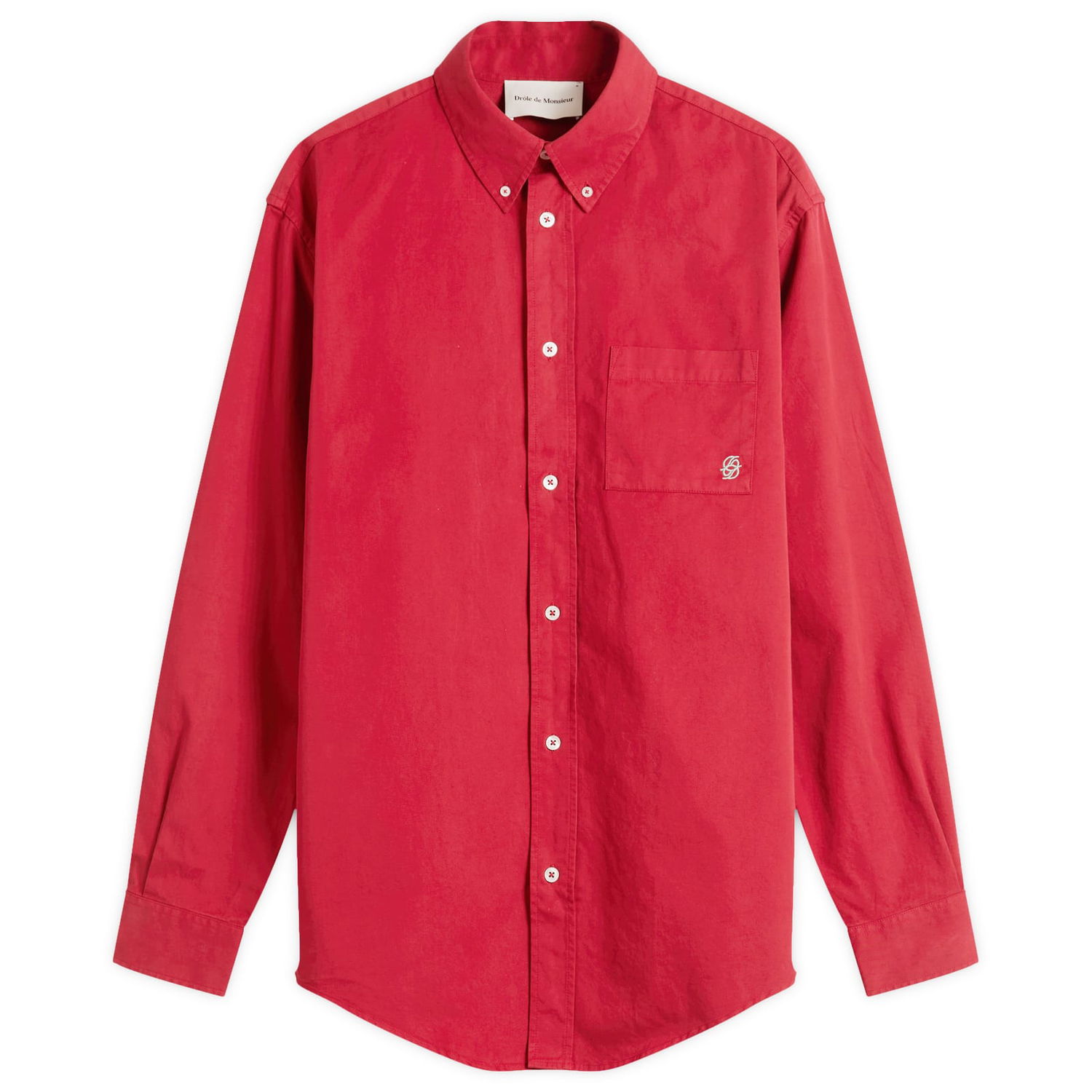 Риза Drôle de Monsieur Mirror Long Sleeve Button-Up Shirt Червено | I-SH240-CO178-RD, 1