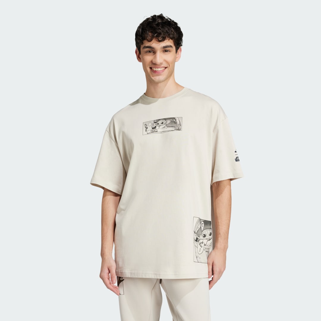 Тениска adidas Performance Star Wars The Mandalorian Loose-Fit T-Shirt Бежово | JI5717, 0