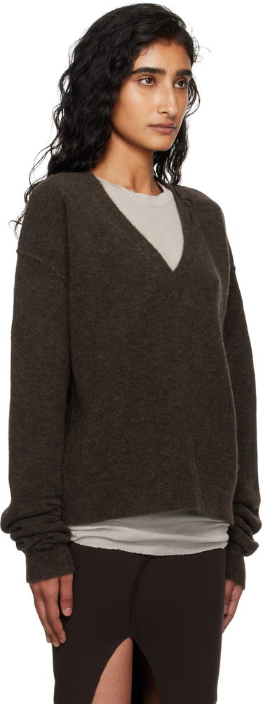 Пуловер Rick Owens Rick Owens Tommy V-Neck Sweater Бежово | RP02E4650 KWP, 4