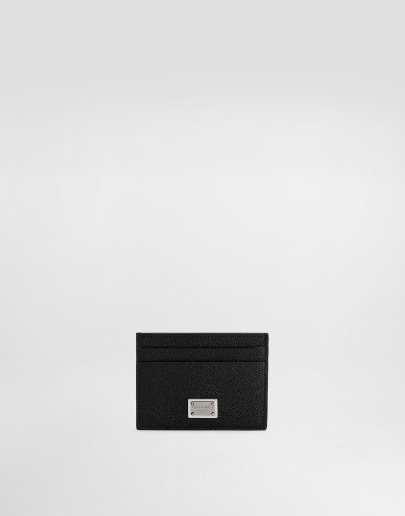 Портфейл Dolce & Gabbana Calfskin Card Holder With Branded Plate Черно | BP0330AG21980999