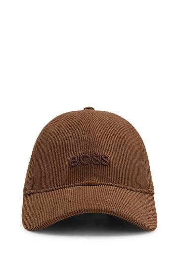 Шапка с козирка BOSS Corduroy cap with embroidered logo Кафяво | 50544383