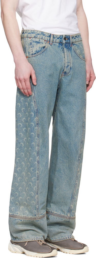 Дънки Marine Serre Marine Serre Moon Laser Curved Jeans Синьо | MPA055A CDEN0003, 1