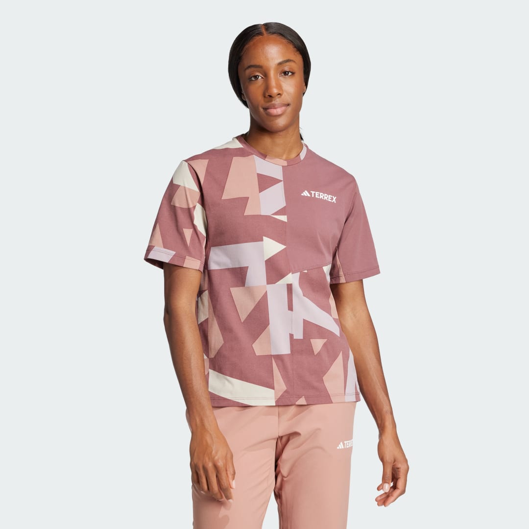 Тениска adidas Performance Terrex Multi Climacool Printed T-Shirt Розово | JF4187, 0
