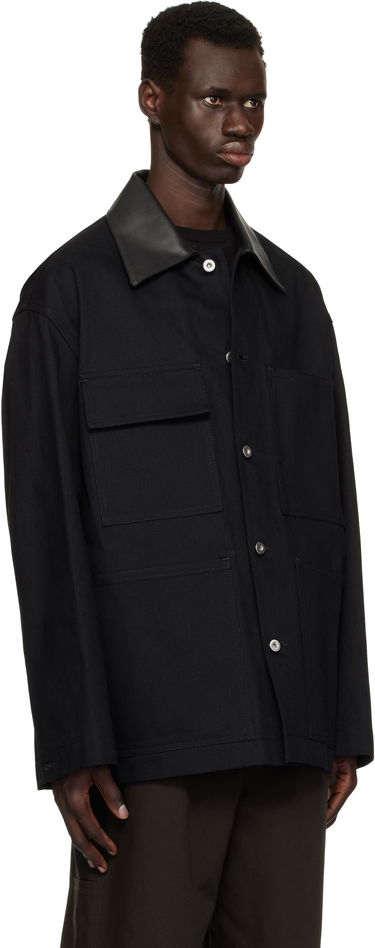 Яке Jil Sander Jil Sander Leather Collar Denim Jacket Черно | J22SW0033_J46655, 1