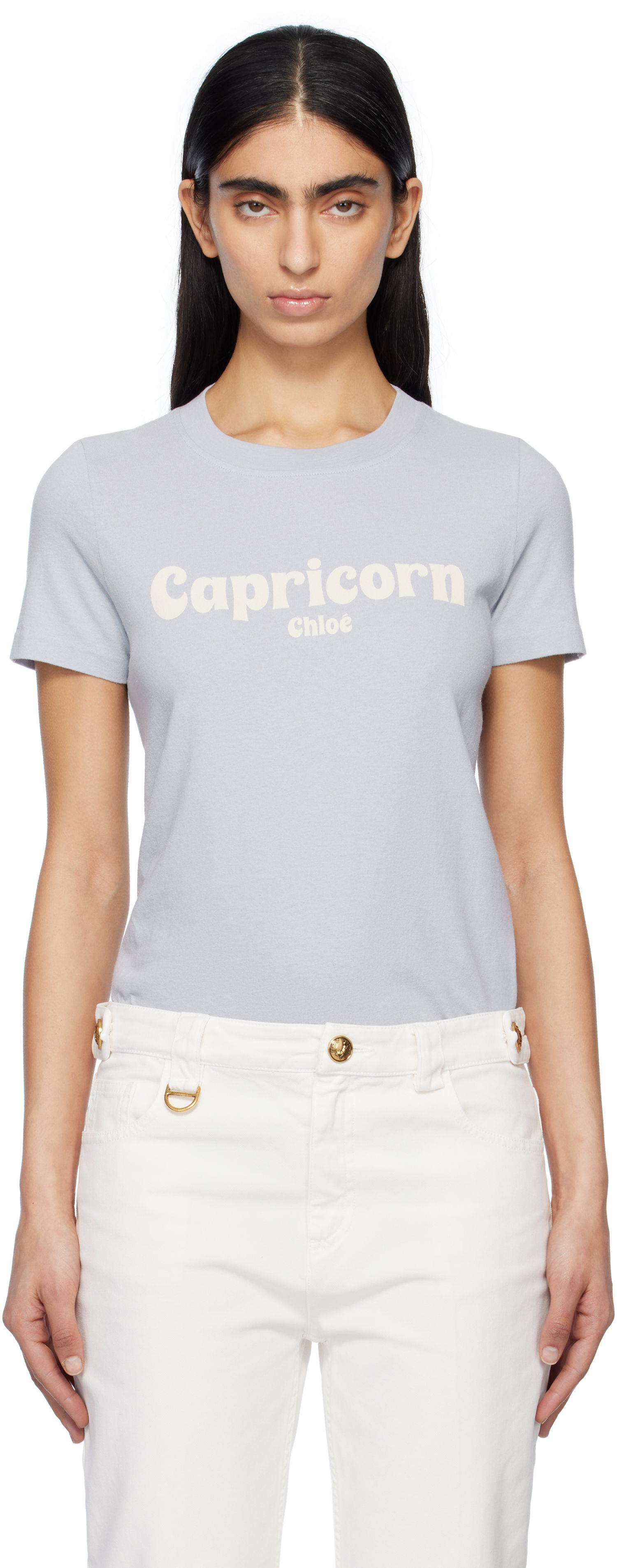 Тениска CHLOÉ Chloé Baby Fit 'Capricorn' T-Shirt Синьо | CH25SJH08186, 0