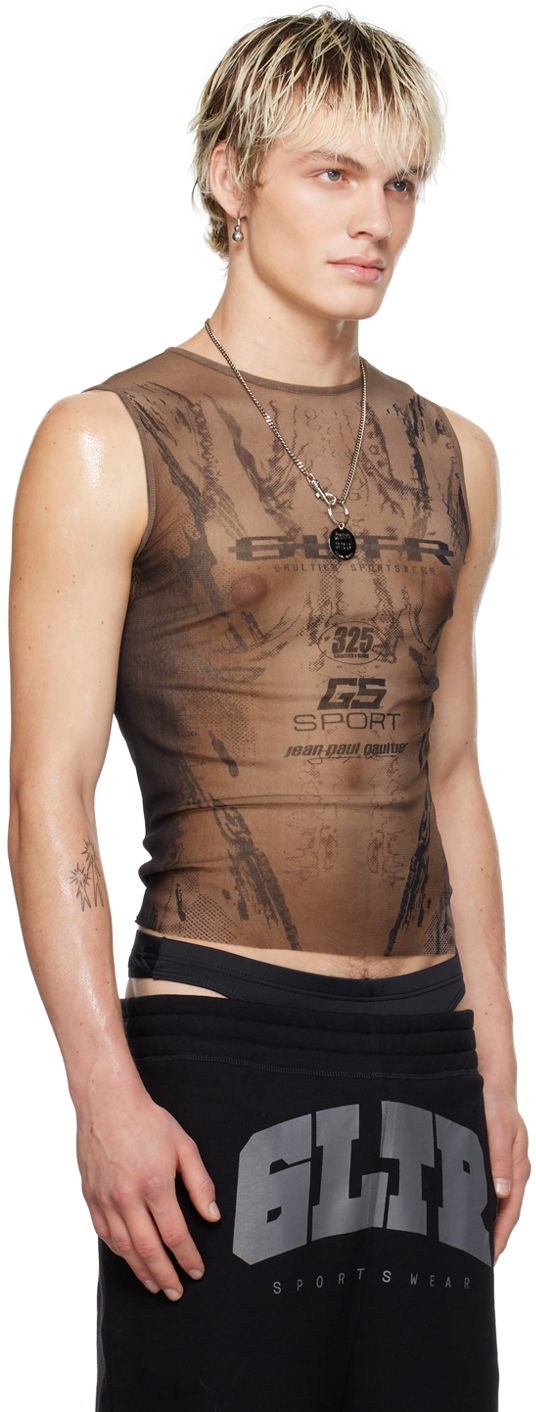 Потник Jean Paul Gaultier Shayne Oliver Edition 'GS Sport' Graphic Tank Top Кафяво | 24/27-U-DB034-T550-6700, 1