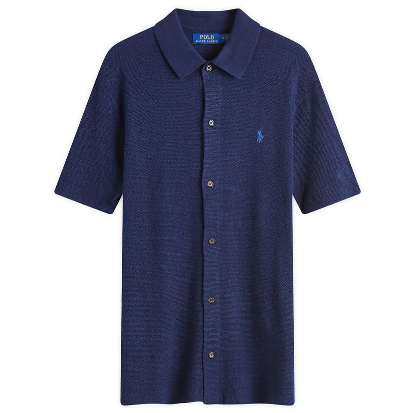 Риза Polo by Ralph Lauren Button Through Knitted Polo Shirt Тъмно синьо | 710941096001