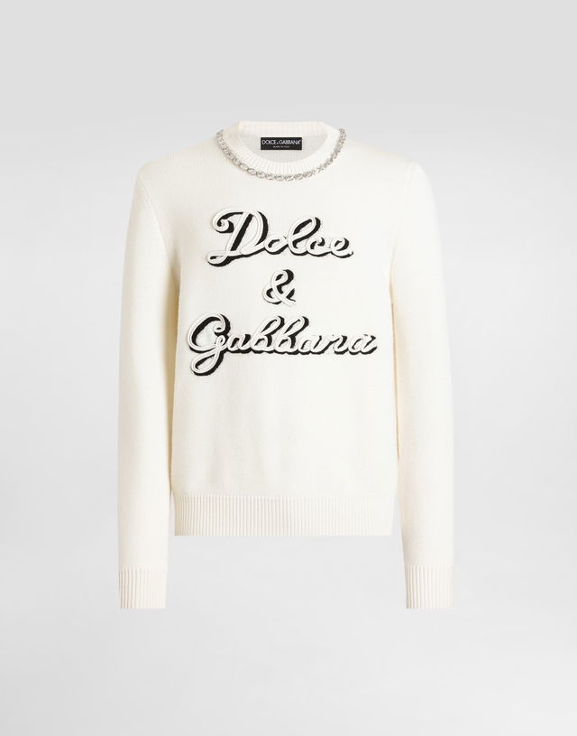 Dolce & Gabbana Wool Pullover with Crystal Embellishment