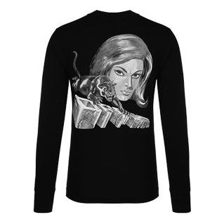 Тениска Off-White Panther Graphic Long Sleeve T-Shirt Черно | OMAB021R191850041088