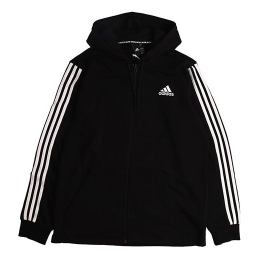 Суитчър adidas Originals Must Haves 3-Stripes French Terry Hoodie Черно | DT9896