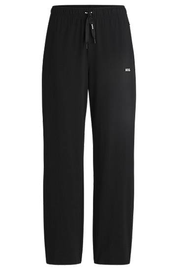 Спортни панталони BOSS Stretch-Cotton Lounge Pants with Logo Cords Черно | 50520148, 0