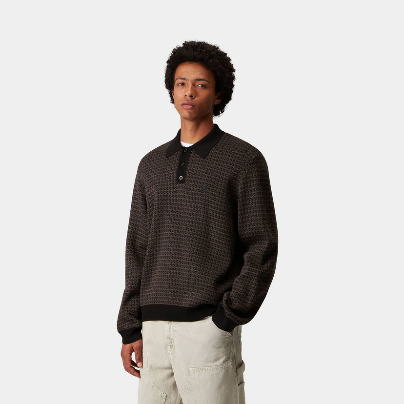 Поло тениска Carhartt WIP L/S Lowis Polo Houndstooth Многоцветен | I035395_10