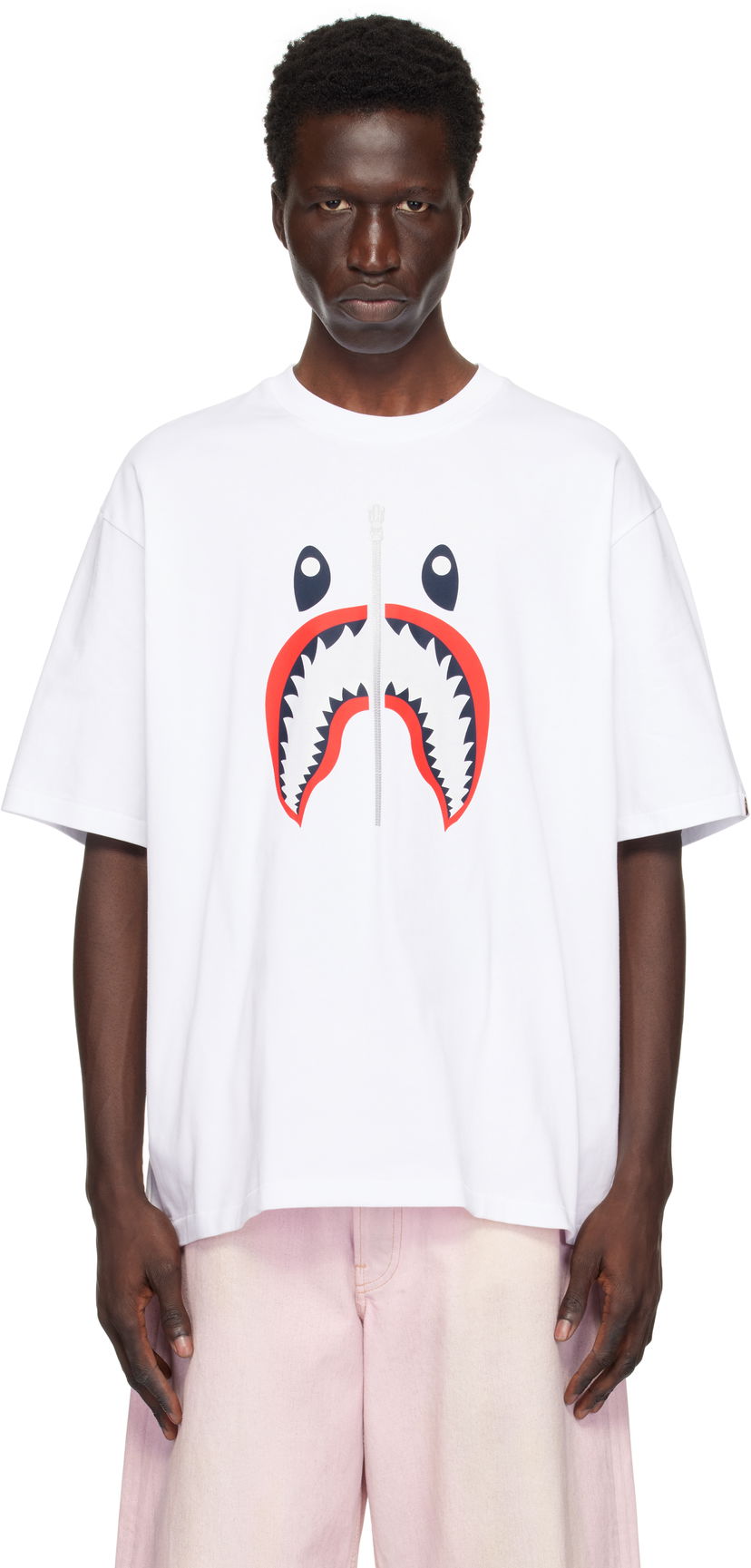 Тениска BAPE Shark Graphic T-Shirt Бяло | 001TEK701303M