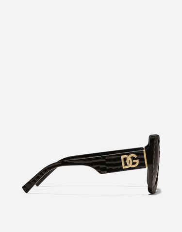 Слънчеви очила Dolce & Gabbana Oversized Square Crossed Textured Gradient Sunglasses Черно | VG4513VP88G9V000, 2
