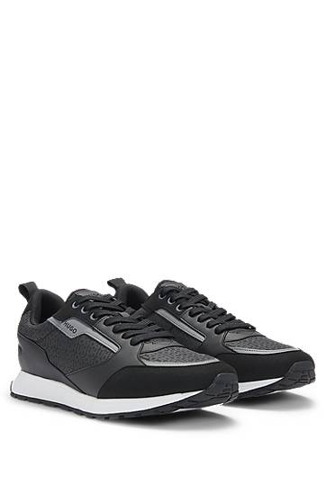 Облекло BOSS HUGO Mixed-Material Monogrammed Upper Черно | 50536205