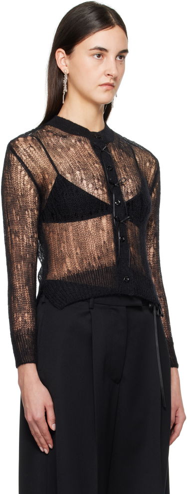Пуловер Simone Rocha Simone Rocha Cropped Open Knit Cardigan Розово | AMK20R 0643, 4