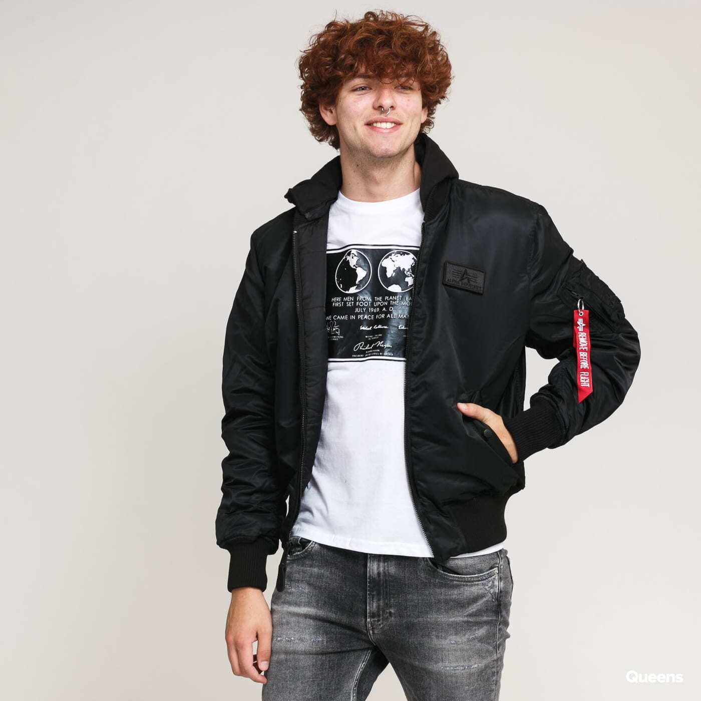 Яке Alpha Industries Jacket MA - 1 ZH Back Print Black Черно | 128113 95, 0