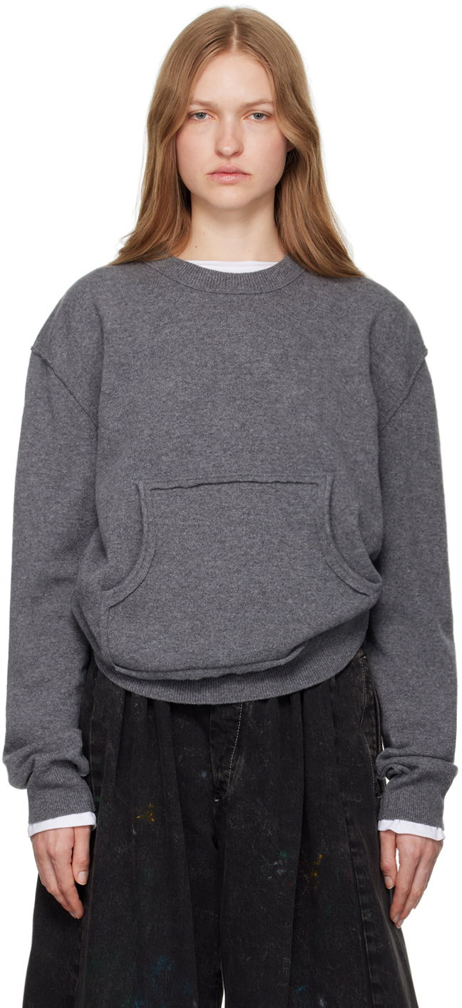 Пуловер Maison Margiela Kangaroo Pocket Sweater Сиво | S50HL0027 M13060, 0