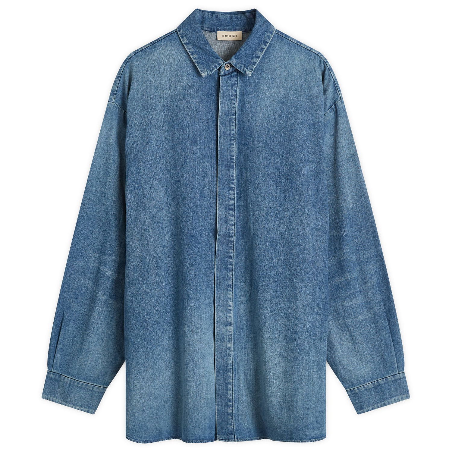Риза Fear of God Shirt Large Синьо | FG24FW50-1018DNM-436, 0